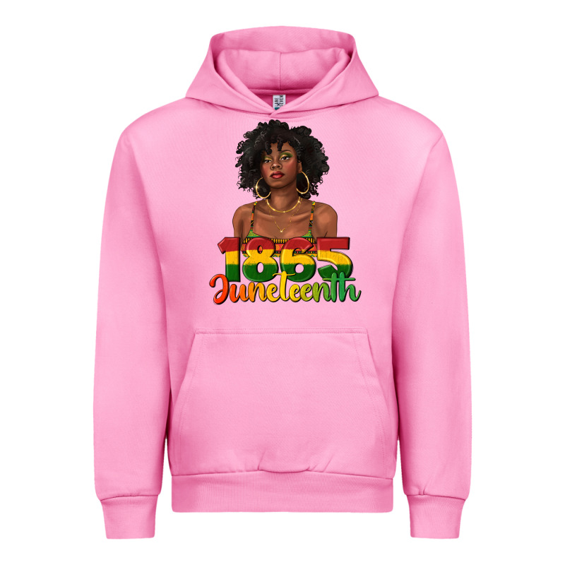 1865 Juneteenth With Afro Black Woman Urban Hoodie by texasbilliewilder | Teevron