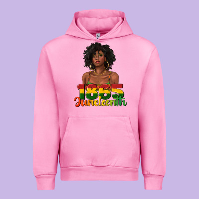 Urban Hoodie 1865 juneteenth with afro black woman