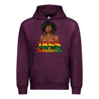 Mauve Wine 1865 juneteenth with afro black woman Urban Hoodie - texasbilliewilder
