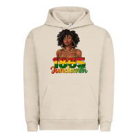 Pigment French Oak 1865 juneteenth with afro black woman Urban Hoodie - texasbilliewilder