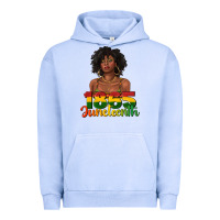 Pigment Grape Ice 1865 juneteenth with afro black woman Urban Hoodie - texasbilliewilder