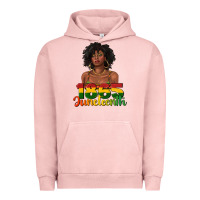 Pigment Salmon 1865 juneteenth with afro black woman Urban Hoodie - texasbilliewilder