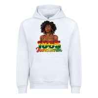 White 1865 juneteenth with afro black woman Urban Hoodie - texasbilliewilder