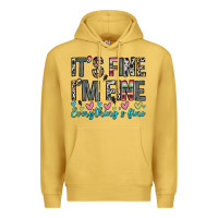 Antique Gold it s fine i m fine everything s fine Premium Hoodie - Zillion Design Studio
