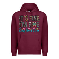 Burgundy it s fine i m fine everything s fine Premium Hoodie - Zillion Design Studio