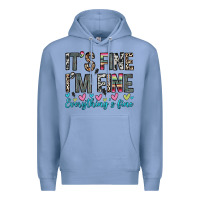 Colony Blue it s fine i m fine everything s fine Premium Hoodie - Zillion Design Studio