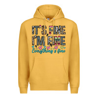 Mustard it s fine i m fine everything s fine Premium Hoodie - Zillion Design Studio