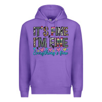 Purple it s fine i m fine everything s fine Premium Hoodie - Zillion Design Studio