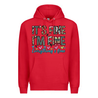 Red it s fine i m fine everything s fine Premium Hoodie - Zillion Design Studio