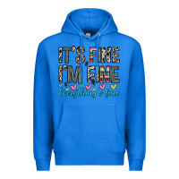 True Royal it s fine i m fine everything s fine Premium Hoodie - Zillion Design Studio
