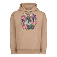 Pigment Burro Easter Bunny With Floral Wreath Urban Hoodie - RanaPortraitStore