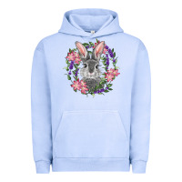 Pigment Grape Ice Easter Bunny With Floral Wreath Urban Hoodie - RanaPortraitStore