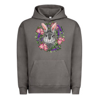 Pigment Tornado Easter Bunny With Floral Wreath Urban Hoodie - RanaPortraitStore