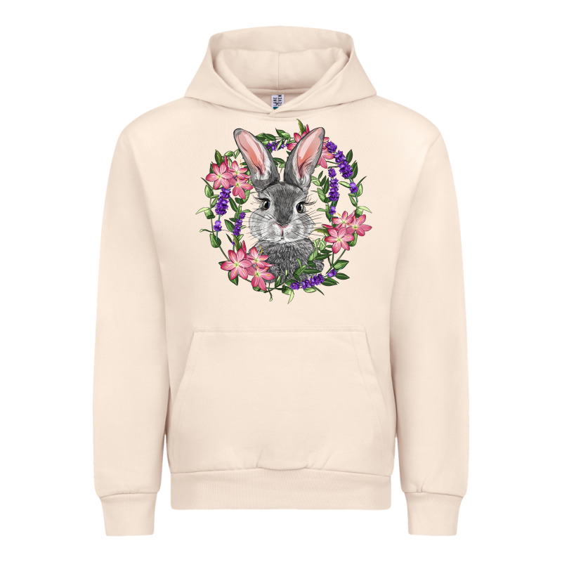 Easter Bunny With Floral Wreath Urban Hoodie by RanaPortraitStore | Teevron