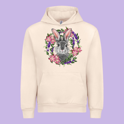 Urban Hoodie Easter Bunny With Floral Wreath