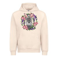 Sandshell Easter Bunny With Floral Wreath Urban Hoodie - RanaPortraitStore