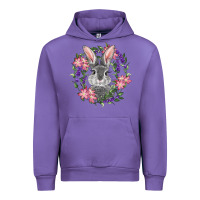 Tulip Easter Bunny With Floral Wreath Urban Hoodie - RanaPortraitStore