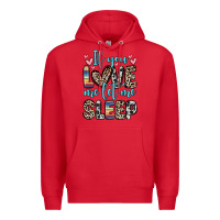 Red if you love me let me sleep Premium Hoodie - Zillion Design Studio