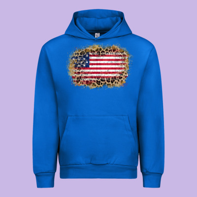 America Leopard Glitter Flag Urban Hoodie Designed By Zillion Design Studio
