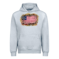 Heather Grey america leopard glitter flag Urban Hoodie - Zillion Design Studio