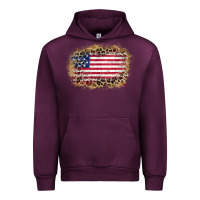 Mauve Wine america leopard glitter flag Urban Hoodie - Zillion Design Studio