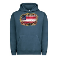 Pigment Midnight Navy america leopard glitter flag Urban Hoodie - Zillion Design Studio