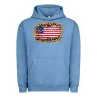 Pigment Pebble Blue america leopard glitter flag Urban Hoodie - Zillion Design Studio