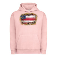 Pigment Salmon america leopard glitter flag Urban Hoodie - Zillion Design Studio