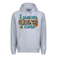 Heather Grey i swear because i care Premium Hoodie - Zillion Design Studio