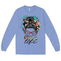 Colony Blue nurse cna life messy bun Long Sleeve Tee - BarkalooDesign