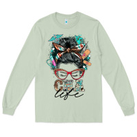 Matcha nurse cna life messy bun Long Sleeve Tee - BarkalooDesign