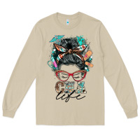 Mushroom nurse cna life messy bun Long Sleeve Tee - BarkalooDesign