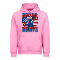 Fuchsia Pink honor the brave Urban Hoodie - Zillion Design Studio