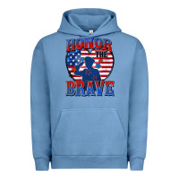Pigment Pebble Blue honor the brave Urban Hoodie - Zillion Design Studio