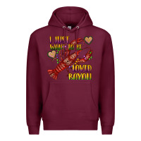 Burgundy mardi gras i just want to be loved bayou crawfish Premium Hoodie - RanaPortraitStore