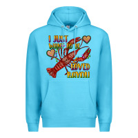 Ocean Blue mardi gras i just want to be loved bayou crawfish Premium Hoodie - RanaPortraitStore