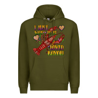 Army Green mardi gras i just want to be loved bayou crawfish Premium Hoodie - RanaPortraitStore