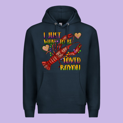 Mardi Gras I Just Want To Be Loved Bayou Crawfish Premium Hoodie Designed By Ranaportraitstore