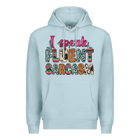 Blue Mist i speak fluent sarcasm Premium Hoodie - Zillion Design Studio