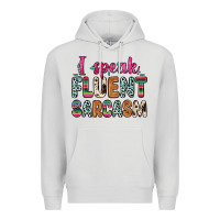 Dove Grey i speak fluent sarcasm Premium Hoodie - Zillion Design Studio