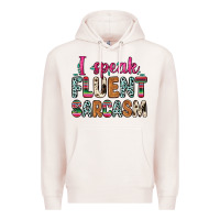 Pale Pink i speak fluent sarcasm Premium Hoodie - Zillion Design Studio