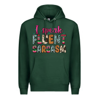 Sports Green i speak fluent sarcasm Premium Hoodie - Zillion Design Studio