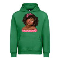 Emerald afro black girlchild kiss with bow Urban Hoodie - texasbilliewilder