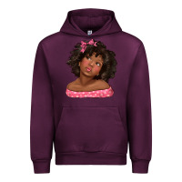 Mauve Wine afro black girlchild kiss with bow Urban Hoodie - texasbilliewilder