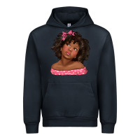 Navy afro black girlchild kiss with bow Urban Hoodie - texasbilliewilder