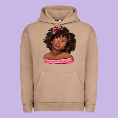 Urban Hoodie afro black girlchild kiss with bow