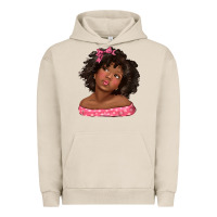 Pigment French Oak afro black girlchild kiss with bow Urban Hoodie - texasbilliewilder