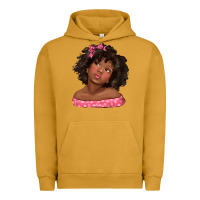 Pigment Peanut Butter afro black girlchild kiss with bow Urban Hoodie - texasbilliewilder
