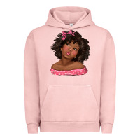 Pigment Salmon afro black girlchild kiss with bow Urban Hoodie - texasbilliewilder