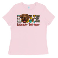 Bubblegum Pink love labrador retriever Ladies Tee - Artiststas